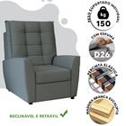 Poltrona De Descanso Reclinável Cinza Suede Zane Shop Jm
