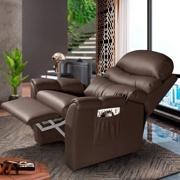 Poltrona De Descanso Reclinável Corino Café Montez Shop Jm