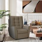 Poltrona De Descanso Reclinável Marrom Taupe Suede Zane Shop