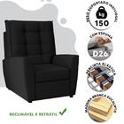 Poltrona De Descanso Reclinável Negro Suede Zane Shop Jm