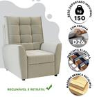 Poltrona De Descanso Reclinável Off White Veludo Zane Shop Jm