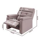 Poltrona De Descanso Reclinável Rosê Veludo Merak Shop Jm