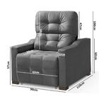 Poltrona De Descanso Reclinável Suede Cinza Cleo Shop Jm