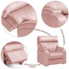Poltrona De Descanso Reclinável Suede Rose Rocco Shop Jm