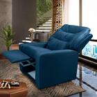 Poltrona De Descanso Velveteen Azul Pequim Shop Jm