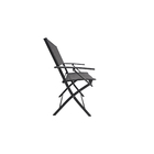 Poltrona de Jardim Aço Pintado Dobravél 84x51cm com Braço Cinza Escuro Interlagos Plicosa