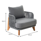 Poltrona de Jardim em Alumínio 61x83cm Cinza Livas Naterial