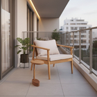Poltrona de Jardim para Relaxar Madeira 66x67,5cm Polisten Castanho Urban  Butzke