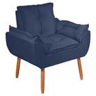 Poltrona De Luxo Opalla Opala Envio Rápido Tecido Azul - Wd D