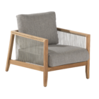 Poltrona para Jardim de Madeira Lita Cinza 56x88x68cm Naterial