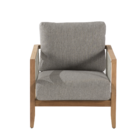 Poltrona para Jardim de Madeira Lita Cinza 56x88x68cm Naterial