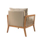 Poltrona De Madeira Eucalipto, Com Braço E Almofada, Estofada