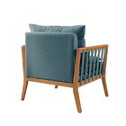 Poltrona De Madeira Eucalipto, Com Braço E Almofada, Estofada