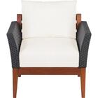 Poltrona De Madeira Jatoba Com Ass. E Enc. Estofado E Braco E