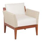 Poltrona De Madeira Jatoba Com Ass. E Enc. Estofado E Braco E