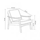 Poltrona De Madeira Linho Cru Amy  Cru