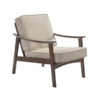 Poltrona De Madeira Linho Cru Amy  Cru