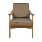 Poltrona De Madeira Natural Amy  Marrom