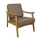 Poltrona De Madeira Natural Amy  Marrom