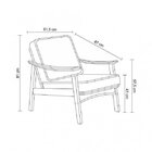 Poltrona De Madeira Natural Amy  Marrom