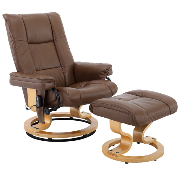 Poltrona De Massagem Tustin Elétrica Reclinável Giratória Pu