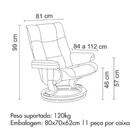 Poltrona De Massagem Tustin Elétrica Reclinável Giratória Pu