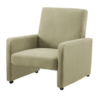 Poltrona De Recepção Camila Suede Bege Rosado - Dominic Decor