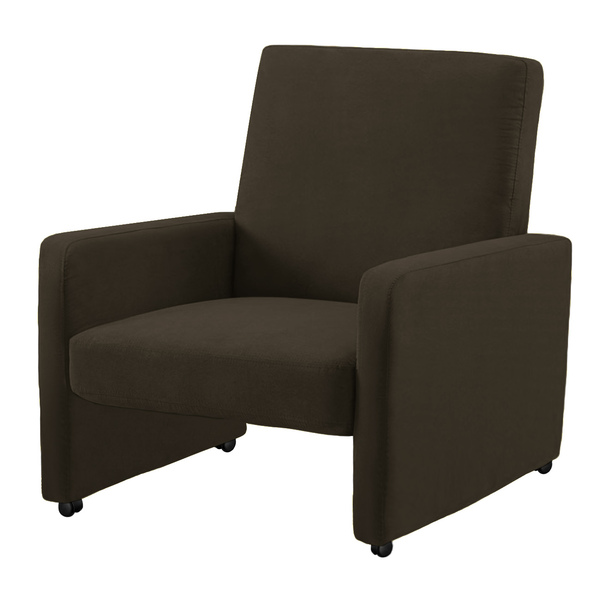 Poltrona De Recepção Camila Suede Marrom - Dominic Decor