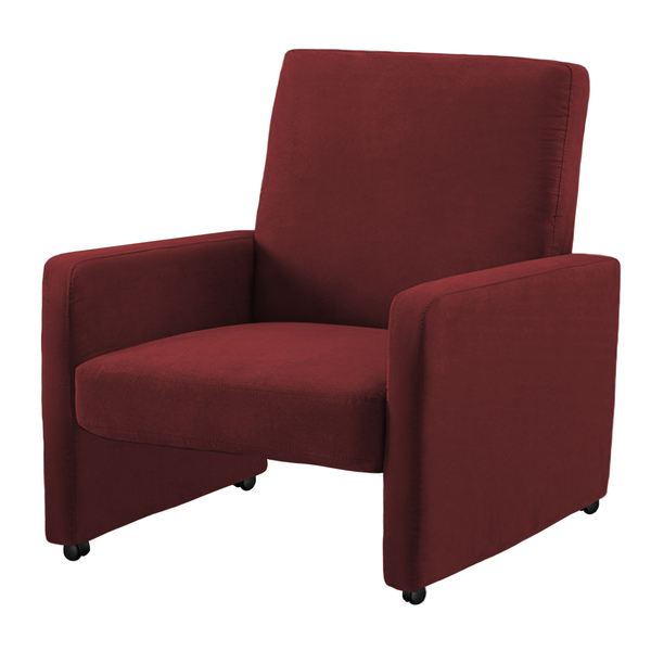 Poltrona De Recepção Camila Suede Vinho - Dominic Decor