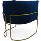 Poltrona De Sala Betina Base Aço Mustard Veludo Azul Royal -