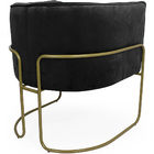 Poltrona De Sala Betina Base Aço Mustard Veludo Preto - Casae