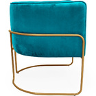 Poltrona De Sala Betina Base Mustard Veludo Celeste - Casaepo