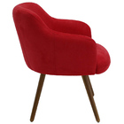 Poltrona De Sala Decorativa Jade Pés Palito Suede Vermelho -