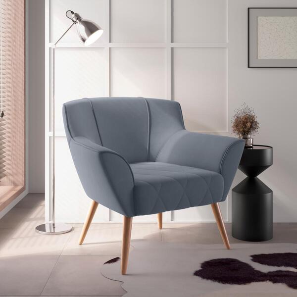 Poltrona De Sala Para Decoração Italva Inca Chumbo