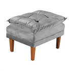 Poltrona De Veludo Konforto Veneza Reclinável Com Puff