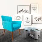 Poltrona Decoração Cecília Para Clinica Estética Turquesa