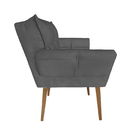 Poltrona Decoratica Livia Suede Cinza - Dominic Decor