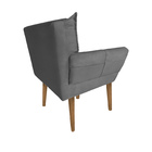 Poltrona Decoratica Livia Suede Cinza - Dominic Decor
