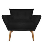 Poltrona Decoratica Livia Suede Preto - Dominic Decor