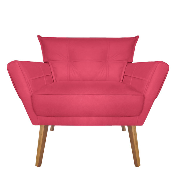 Poltrona Decoratica Livia Suede Rosa Pink - Dominic Decor