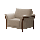 Poltrona Decorativa 102cm Perry Linho Bege - Sallar Home