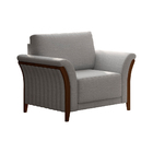 Poltrona Decorativa 102cm Perry Linho Cinza Claro - Sallar Ho