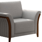 Poltrona Decorativa 102cm Perry Linho Cinza Claro - Sallar Ho