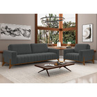 Poltrona Decorativa 116cm Ouro Veludo Cinza - Sallar Home