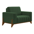 Poltrona Decorativa 116cm Ouro Veludo Verde - Sallar Home