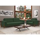 Poltrona Decorativa 116cm Ouro Veludo Verde - Sallar Home