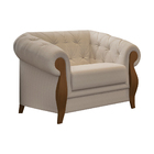 Poltrona Decorativa 121cm Pugle Bouclé Suave Bege - Sallar Ho