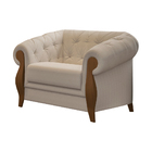 Poltrona Decorativa 121cm Pugle Bouclé Suave Bege - Sallar Ho