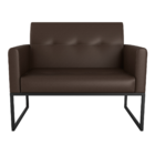 Poltrona Decorativa 2 Lugares Araçu Sintetico Marrom