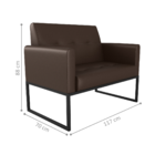 Poltrona Decorativa 2 Lugares Araçu Sintetico Marrom